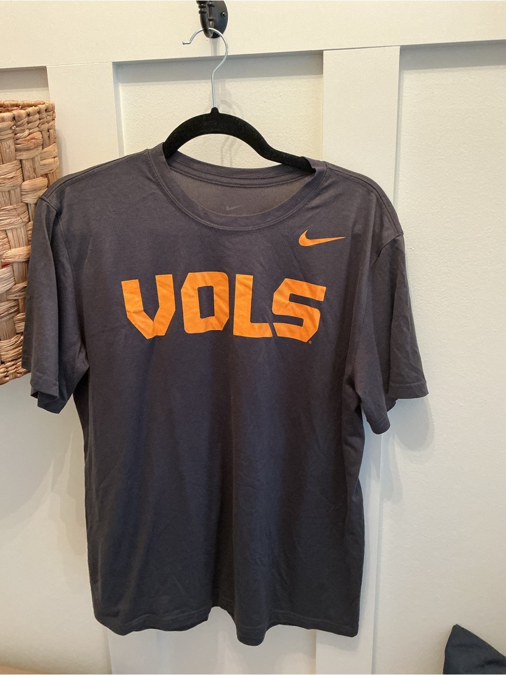 Nike Men’s Black Short Sleeve T-Shirt with Orange VOLS Logo